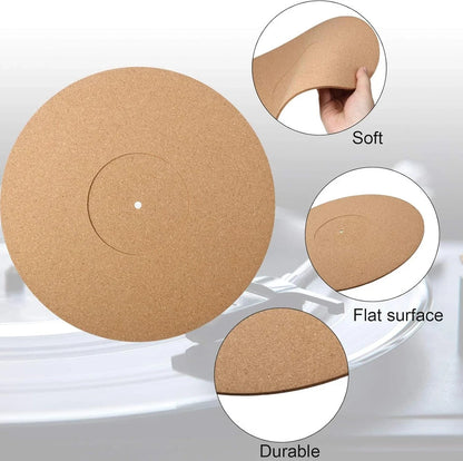 3-Pack 12" Cork Turntable Mats - 3Mm Thick, Noise-Reducing Vinyl LP Platter Mats - PureSound Records
