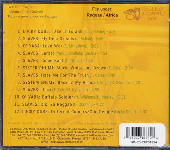 Lucky Dube, Slaves, O Yaba, Etc. - African Reggae (CD)