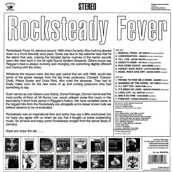 Lester Sterling, Roy Shirley, Uniques, Dawn Penn, Etc. - Rocksteady Fever (LP) - PureSound Records