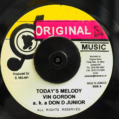 Vin Gordon - Today's Melody  /  Mighty Cloud Band - Version (7")