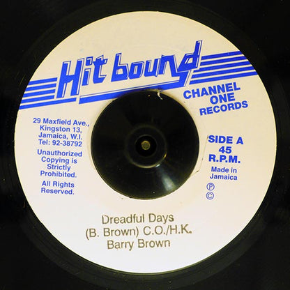 Barry Brown - Dreadful Days  /  Roots Radics - Version (7")