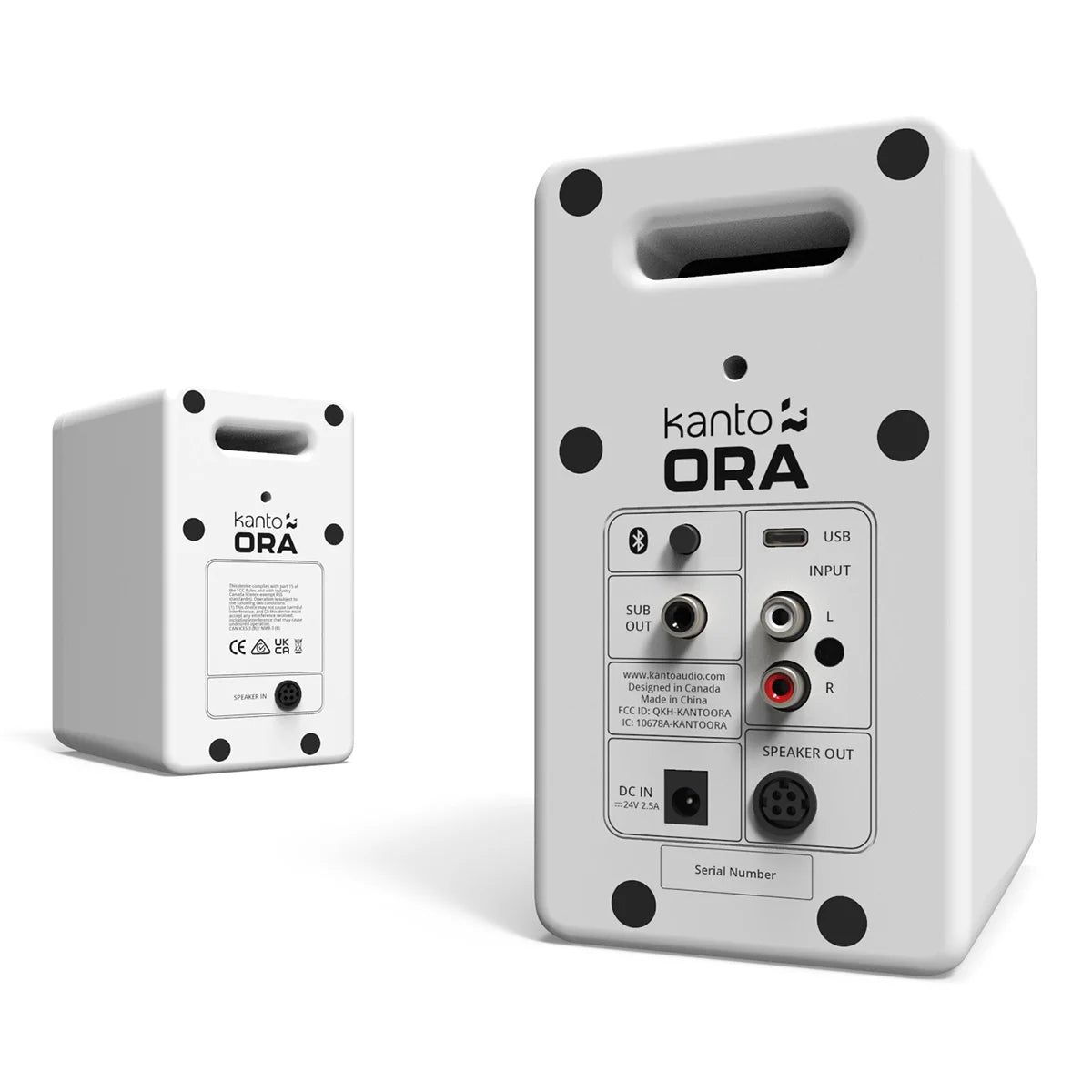 ORA4 Powered Bluetooth Desktop Speakers - Pair (Matte White) - PureSound Records