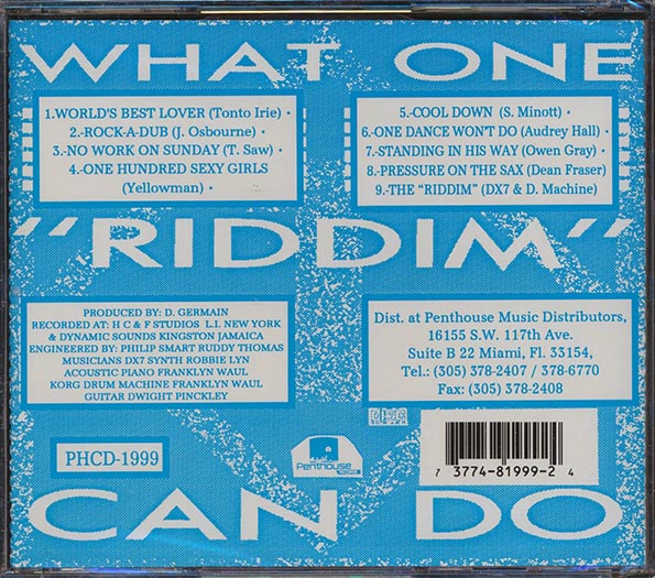Tenor Saw, Yellowman, Johnny Osbourne, Etc. - What One Riddim Can Do ('One Dance Won't Do' Rhythm) (CD)