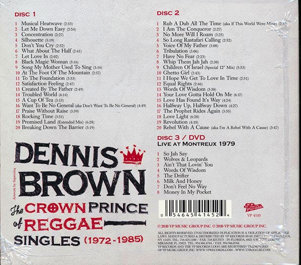 Dennis Brown - The Crown Prince Of Reggae: Singles 1972-1985 (40 tracks) (2xCD) (CD)