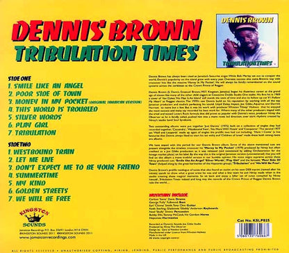 Dennis Brown - Tribulation Times (LP) - PureSound Records