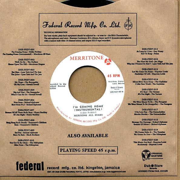 Eddie Perkins - I'm Coming Home  /  Merritone All Stars - Instrumental (Japan) (7")