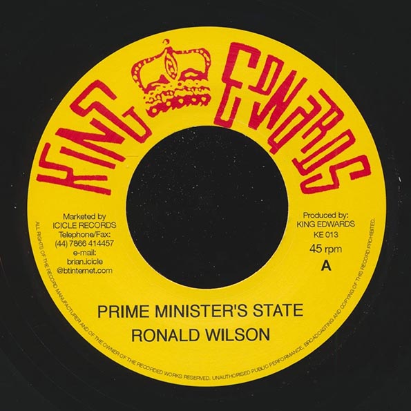 Ronald Wilson - Prime Minister's State  /  The Upsetters - Strange Country (7")