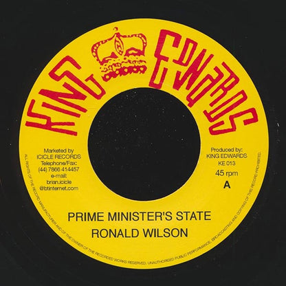 Ronald Wilson - Prime Minister's State  /  The Upsetters - Strange Country (7")