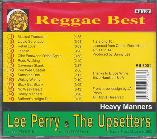 Lee Perry - Heavy Manners (CD)