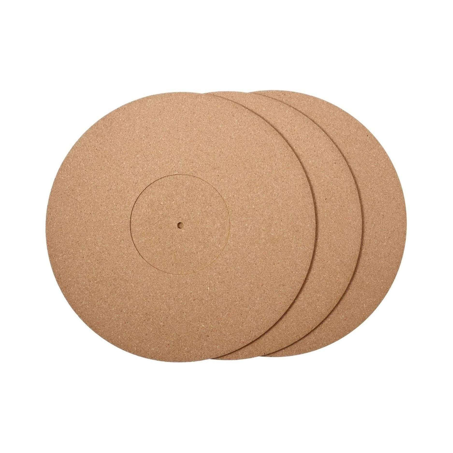 3-Pack 12" Cork Turntable Mats - 3Mm Thick, Noise-Reducing Vinyl LP Platter Mats - PureSound Records